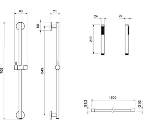 Набор смесителей 2 в 1 Aquanet Европа AQ1332CR (AQ1360CR+AQ2012CR) AQ1332CR