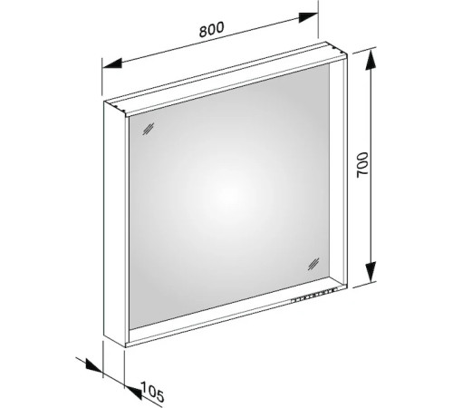 Зеркало с подсветкой KEUCO PLAN 800x700 мм кашемир 33097182500
