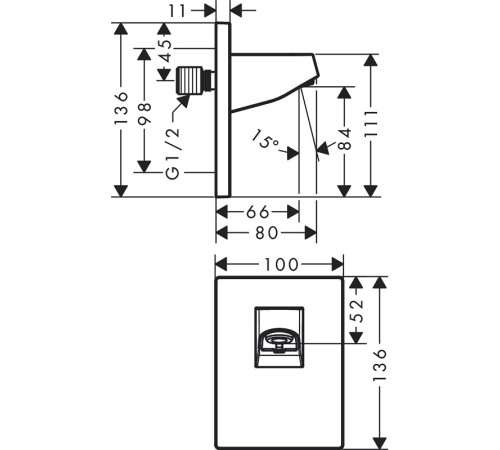 Держатель верхнего душа hansgrohe Pulsify матовый белый 24139700
