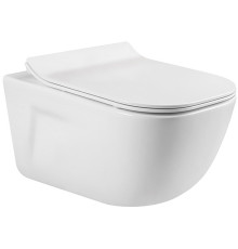 Унитаз подвесной безободковый Aquanet Дива 510х350х360 мм сиденье микролифт AQ2012-00