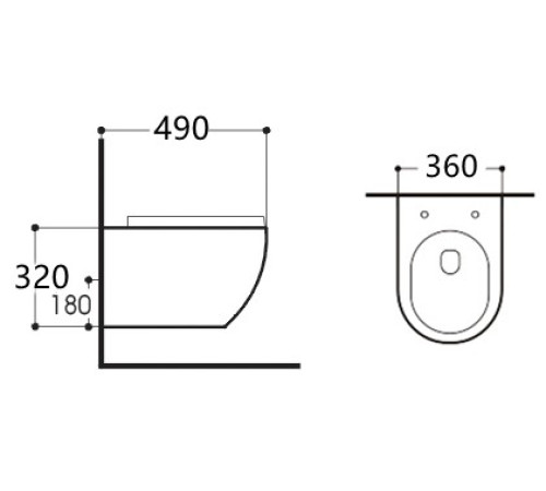 Унитаз подвесной безободковый Aquanet Европа 490x360x320 мм с сиденьем микролифт AQ1900-00