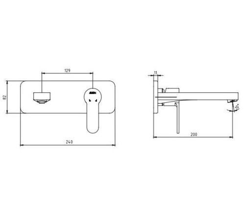 Смеситель для раковины настенный TOPAZ NITA (внешняя часть) 102167608EX-K
