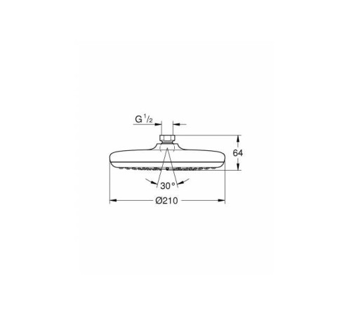 Верхний душ GROHE Tempesta 210 9.5 л/мин хром 26410000