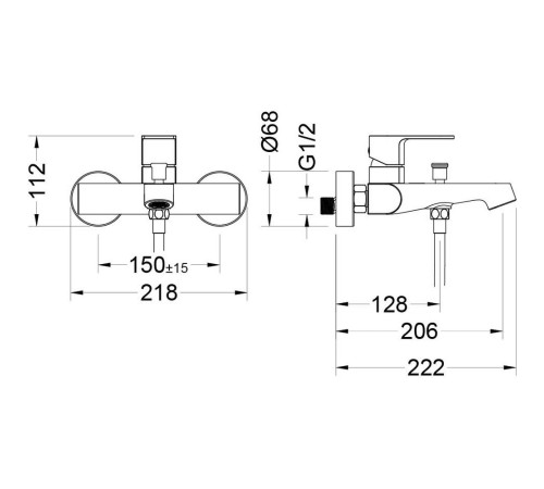 Смеситель для ванны Aquatek Оберон шлифованное золото AQ1240BG