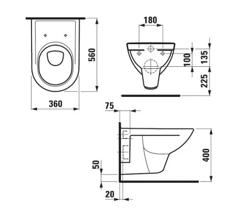 Унитаз подвесной Laufen Pro 8.2095.0.000.000.1
