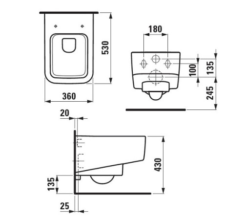 Унитаз подвесной Laufen Pro S Rimless 8.2096.2.000.000.1