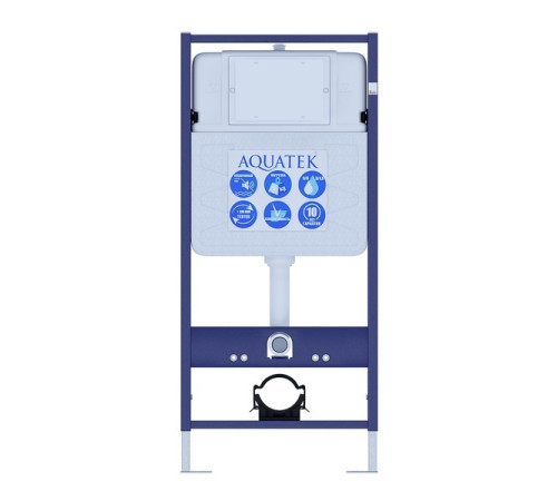 Комплект инсталляции 4 в 1 AQUATEK Поларис (рама INS-0000012, унитаз AQ0700-01, сиденье soft-close, кнопка KDI-0000034) ПОЛАРИС-01-034