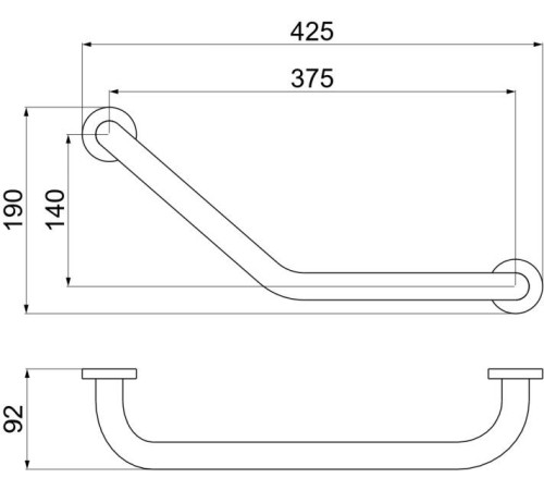 Поручень Aquatek 425 мм матовый черный AQ4997MB