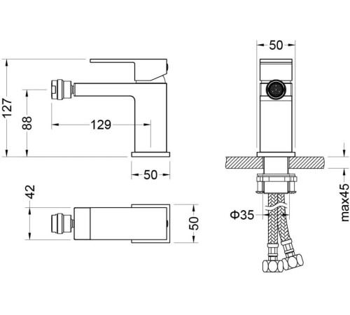 Смеситель для биде Aquanet Либра AQ1618CR