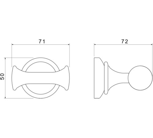 Крючок для ванной двойной Aquatek Классик матовый черный AQ4502MB