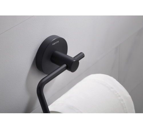 Бумагодержатель квадратный Aquanet Europa матовый черный AQ4118MB