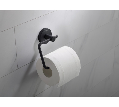 Бумагодержатель квадратный Aquanet Europa матовый черный AQ4118MB