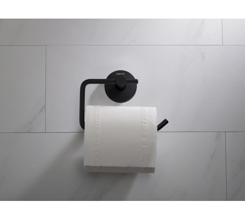 Бумагодержатель квадратный Aquanet Europa матовый черный AQ4118MB