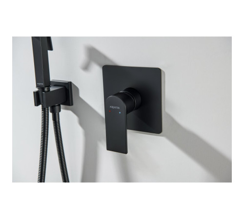 Набор с гигиеническим душем Aquanet Либра (смеситель, лейка, шланг, держатель) матовый черный AQ1619MB