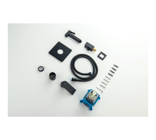 Набор с гигиеническим душем Aquanet Либра (смеситель, лейка, шланг, держатель) матовый черный AQ1619MB