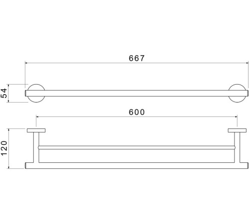 Полотенцедержатель двойной Aquanet Оберон 600 мм хром AQ4230CR
