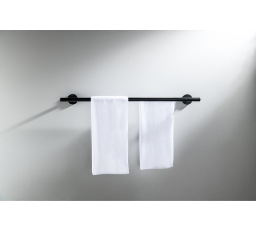 Полотенцедержатель двойной Aquanet Оберон 600 мм матовый черный AQ4230MB