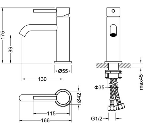 Набор смесителей 3 в 1 Aquanet Европа AQ1331CR (AQ1310CR+AQ1360CR+AQ2012CR) AQ1331CR