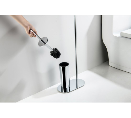 Стойка напольная с ершиком и держателем туалетной бумаги Aquanet Оберон хром AQ4231CR