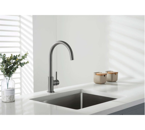 Смеситель для кухни Aquanet Европа оружейная сталь AQ1382BGM