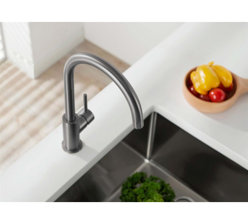 Смеситель для кухни Aquanet Европа оружейная сталь AQ1382BGM