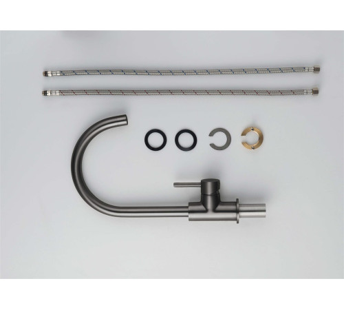 Смеситель для кухни Aquanet Европа оружейная сталь AQ1382BGM