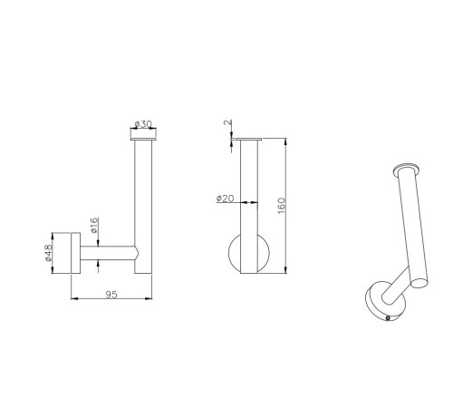 Бумагодержатель для запасного рулона Aquanet ВЕГА хром AQ4007CR