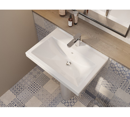 Умывальник Sanita Визит-55 с переливом белый 400х550 мм 1.3115.3.S00.11B.0