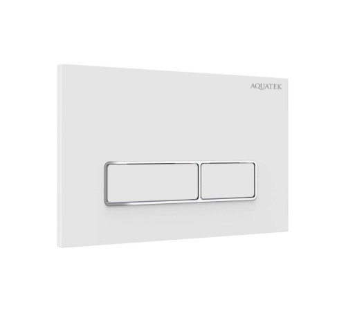 Панель смыва Kordi KDI-0000061 белый глянец ободок хром прямоугольные кнопки 162х244 мм KDI-0000061