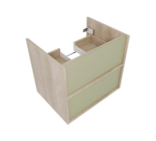 Комплект мебели Aquatek ЛИБРА 60 тумба с раковиной AQ0460-00 2 ящика шалфей зеленый/дуб давос AQ66060-DO-GS