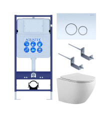 Комплект инсталляции 4 в 1 AQUATEK Европа с унитазом AQ1901-00 и клавишей KDI-0000015 SET AQUATEK ЕВРОПА-015 4в1