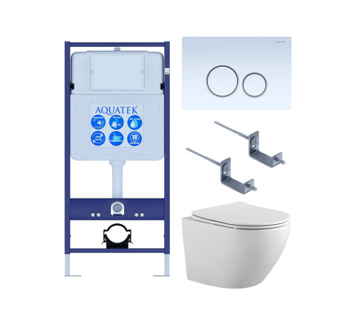 Комплект инсталляции 4 в 1 AQUATEK Европа с унитазом AQ1901-00 и клавишей KDI-0000015 SET AQUATEK ЕВРОПА-015 4в1