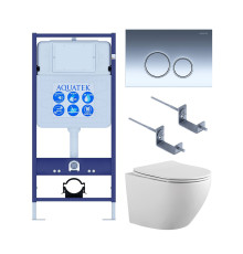 Комплект инсталляции 4 в 1 AQUATEK Европа с унитазом AQ1901-00 и клавишей KDI-0000018 SET AQUATEK ЕВРОПА-018 4в1