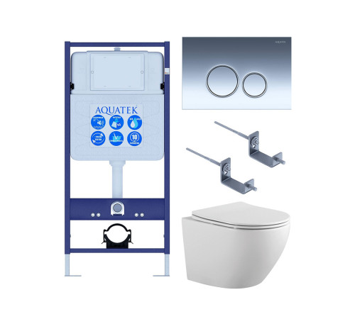 Комплект инсталляции 4 в 1 AQUATEK Европа с унитазом AQ1901-00 и клавишей KDI-0000018 SET AQUATEK ЕВРОПА-018 4в1