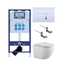 Комплект инсталляции 4 в 1 AQUATEK Европа с унитазом AQ1901-00 и клавишей KDI-0000042 SET AQUATEK ЕВРОПА-042 4в1