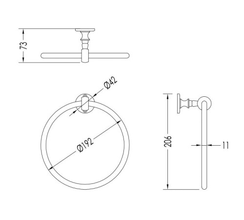 Полотенцедержатель-кольцо Devon&Devon First Class 19.2 см подвесной бронза DD33320BR