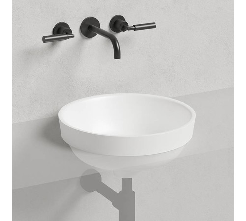 Раковина накладная Salini Marea 41.5х41.5х16 см S-Stone белый матовый 1802203M