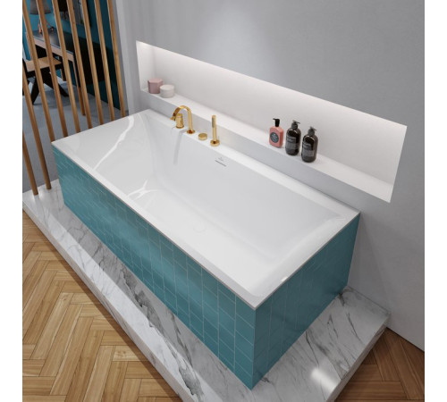 Ванна встраиваемая Villeroy & Boch Subway 3.0 180х80 см Quaryl с ножками и сливом-переливом UBQ180SBW2DV-01