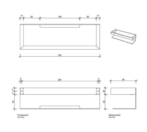 Полка для душа Decor Walther Brick 30х9.5х8 см подвесная черный матовый 0651560