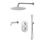 Душевая система Aquanet Siena с термостатом и изливом хром AQM8409CR