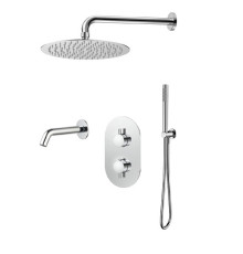 Душевая система Aquanet Siena с термостатом и изливом хром AQM8409CR