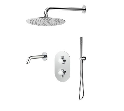 Душевая система Aquanet Siena с термостатом и изливом хром AQM8409CR