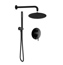 Набор для комплектации душа AQUAMET со смесителем черный матовый AQM8404MB