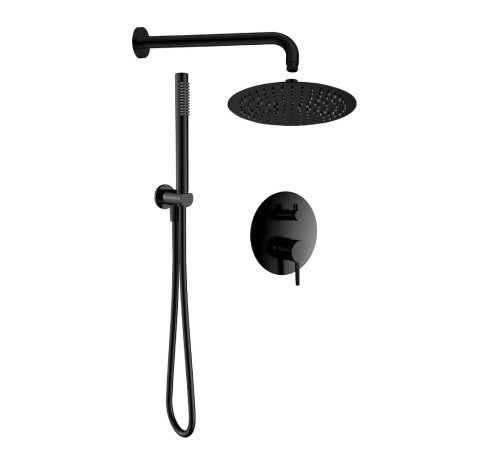 Набор для комплектации душа AQUAMET со смесителем черный матовый AQM8404MB