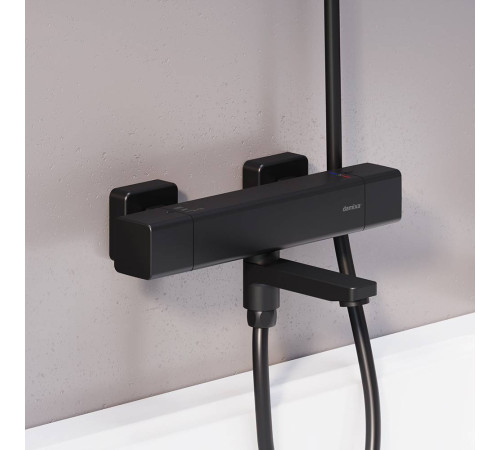 Смеситель для ванны и душа AM.PM Gala с термостатом черный матовый F533000300