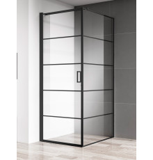 Душевой уголок AQUAMET 800х800х1950 мм стекло 6 мм профиль черный матовый AQM5215-LH-8