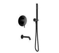 Набор для ванны Aquanet с изливом и смесителем черный матовый AQM8406MB