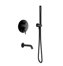 Набор для ванны Aquanet с изливом и смесителем черный матовый AQM8406MB