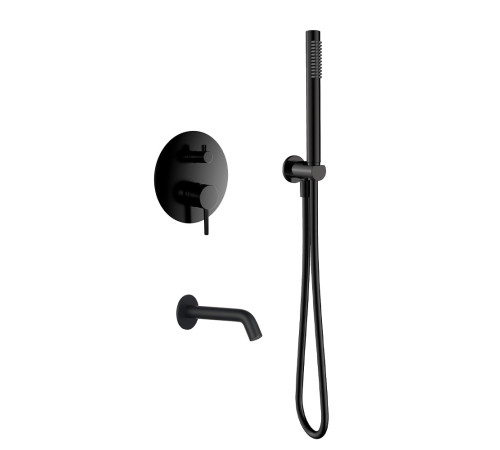 Набор для ванны Aquanet с изливом и смесителем черный матовый AQM8406MB