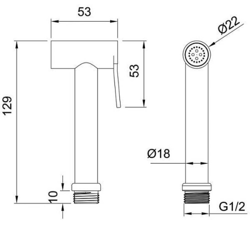 Гигиеническая лейка Allen Brau Priority хром 5.31028-00